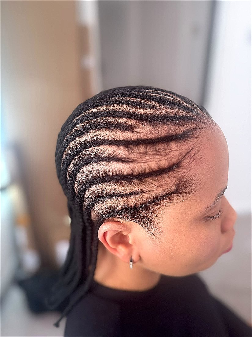 Cornrow feed-in style